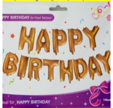 Напис із куль "Happy Bithday" золото Напис із куль "Happy Bithday" золото